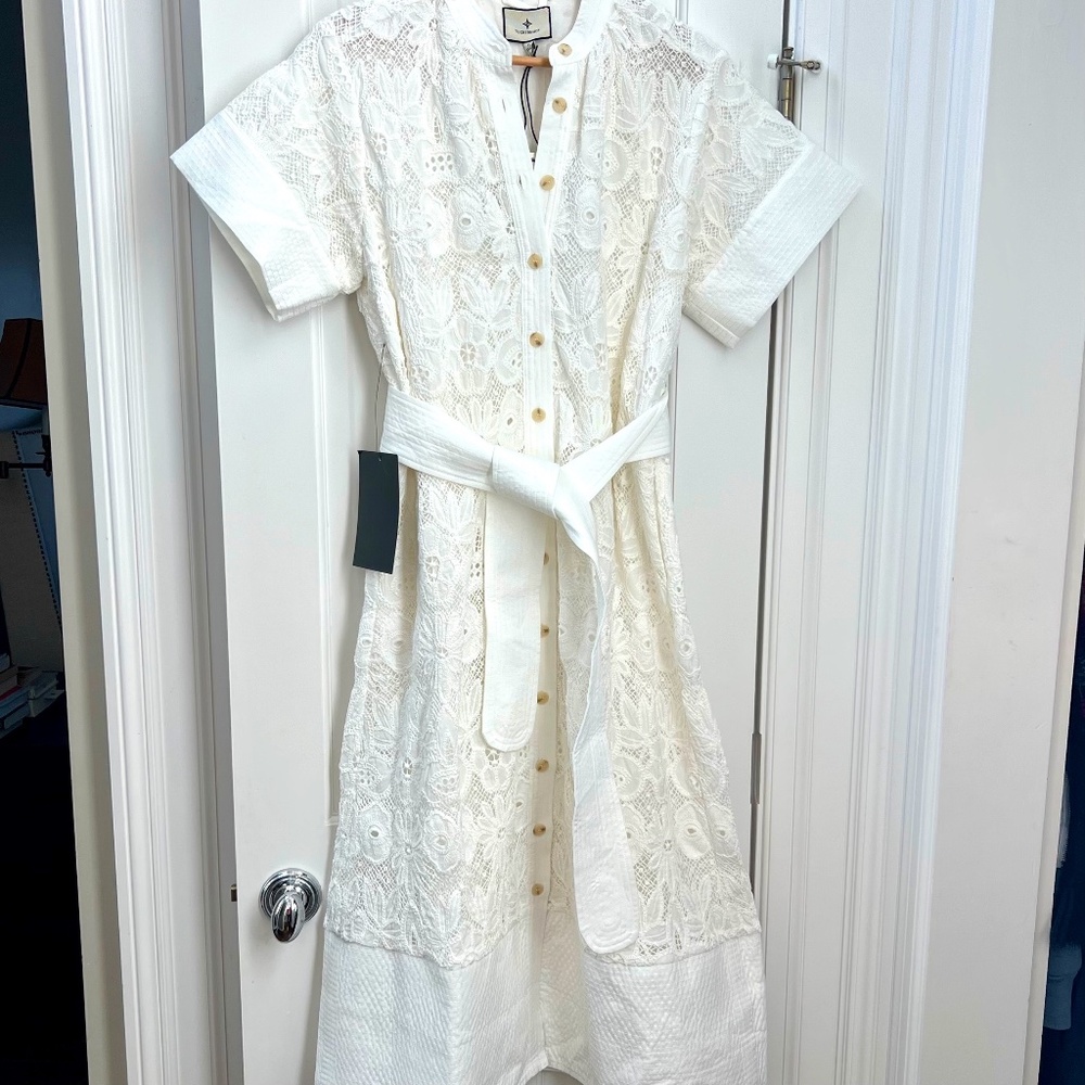 NWT Tuckernuck White Eyelet Lace Prescott Dress - White / S